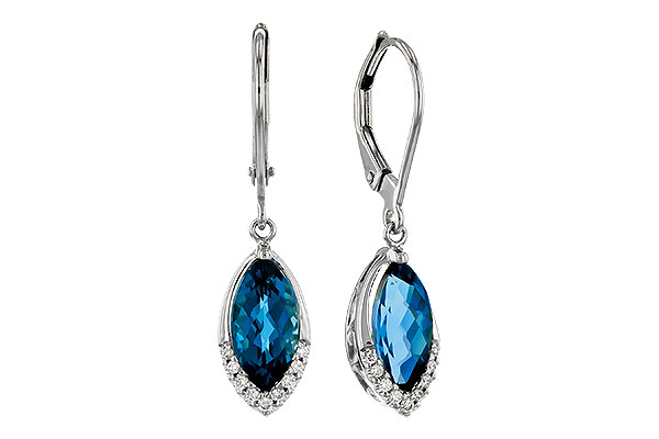 F320-89992: EARR 2.42 TW LONDON BLUE TOPAZ 2.50 TGW (9x5MM MQ)